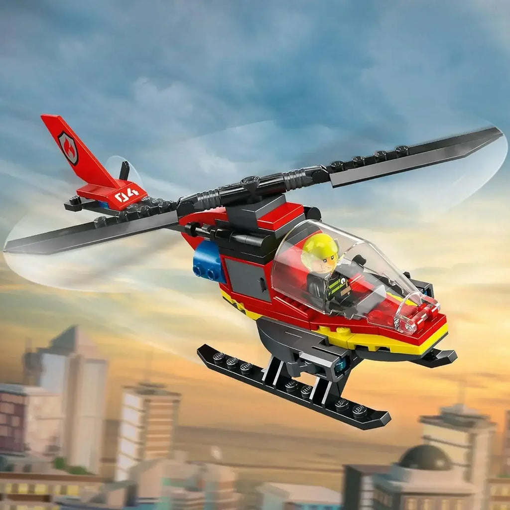 LEGO City Fire Rescue Helicopter 60411 – Action-Packed Building Set for Kids 5+ - Naivri