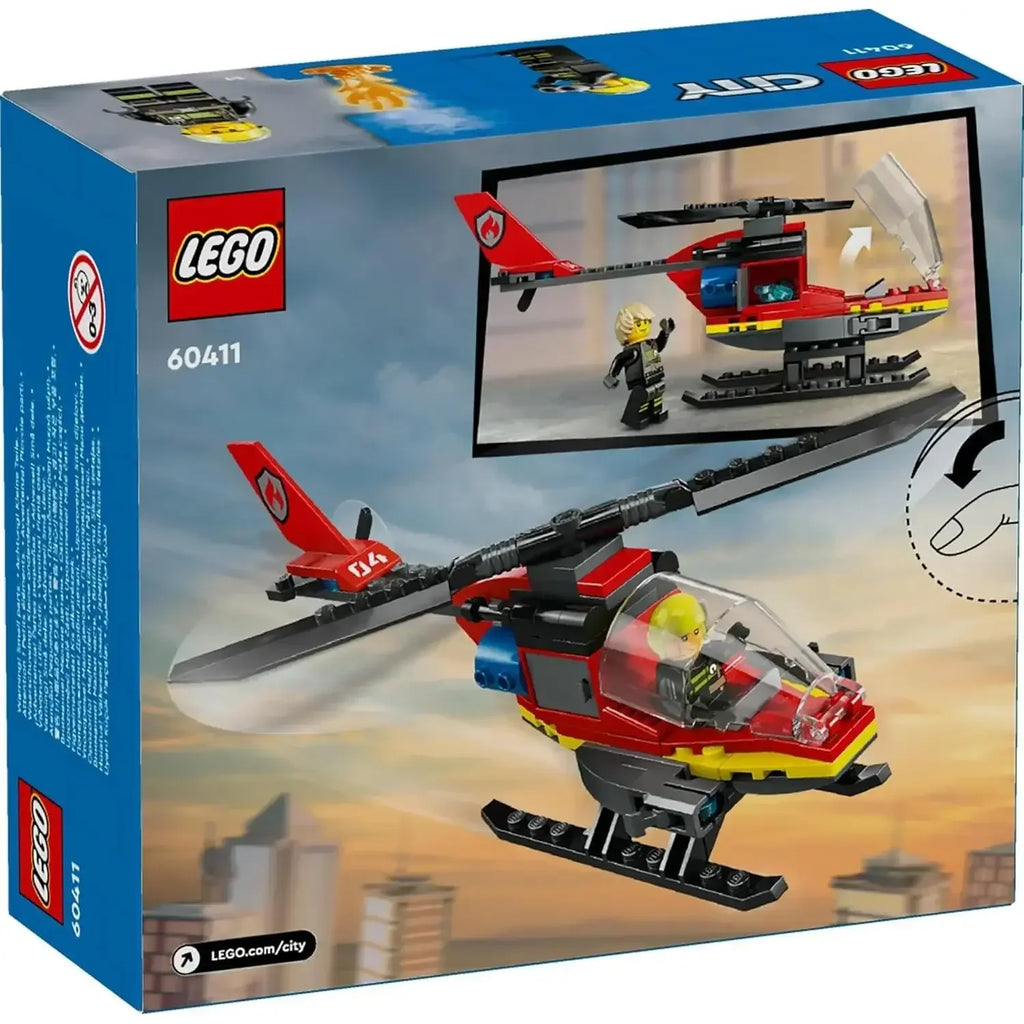 LEGO City Fire Rescue Helicopter 60411 – Action-Packed Building Set for Kids 5+ - Naivri