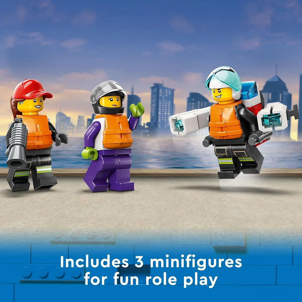 LEGO City Firefighting Rescue Boat Playset for Kids 60373 - Naivri