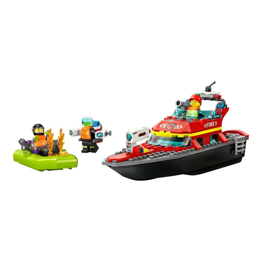LEGO City Firefighting Rescue Boat Playset for Kids 60373 - Naivri