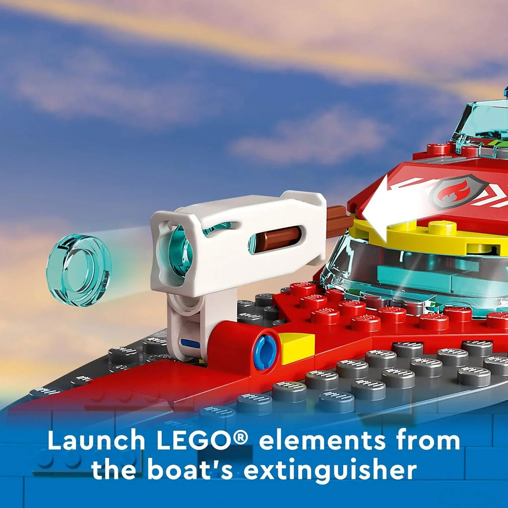 LEGO City Firefighting Rescue Boat Playset for Kids 60373 - Naivri
