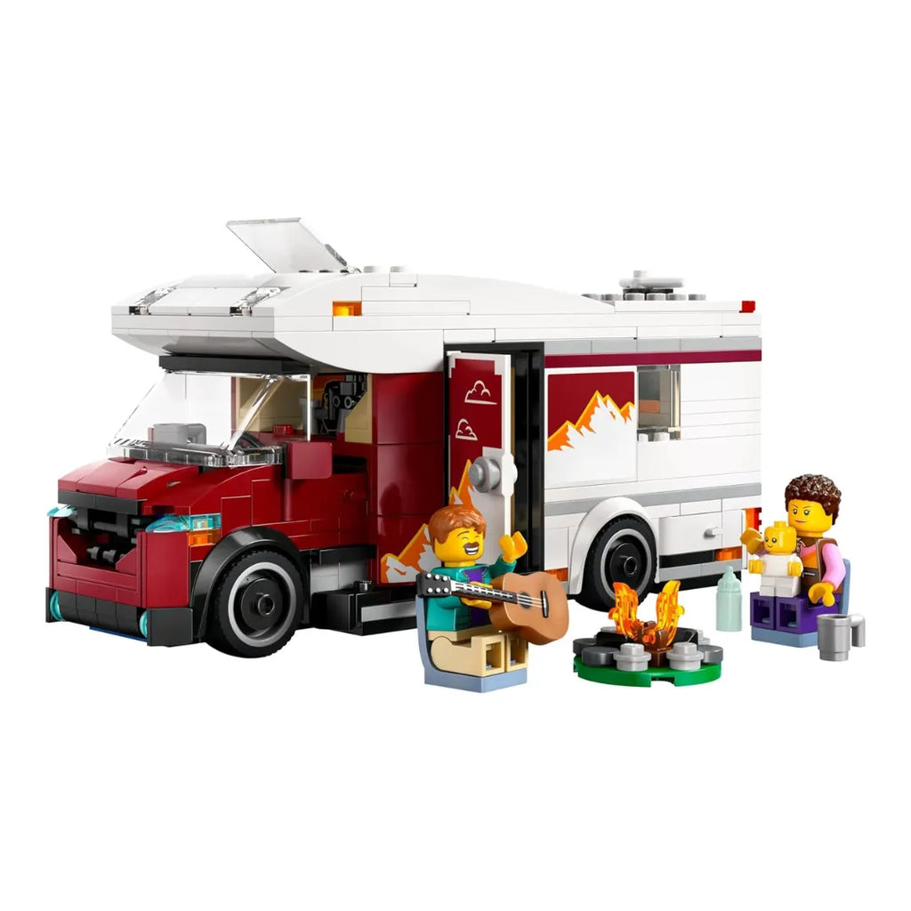 LEGO City Holiday Adventure Camper Van Toy Vehicle Set 60454 – Creative Building Blocks for Kids 6+ | Feature-Rich Family Camping Playset with Accessories, Minifigures, and Detailed Interior - Naivri