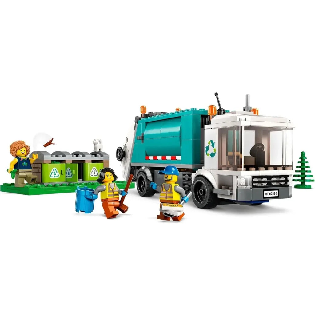 LEGO City Recycling Truck 60386 Building Toy Set | 261 Pieces | Environmental Learning Toy with Minifigures, Functional Recycling Center & Truck | STEM Building Blocks for Kids Age 5+ - Naivri