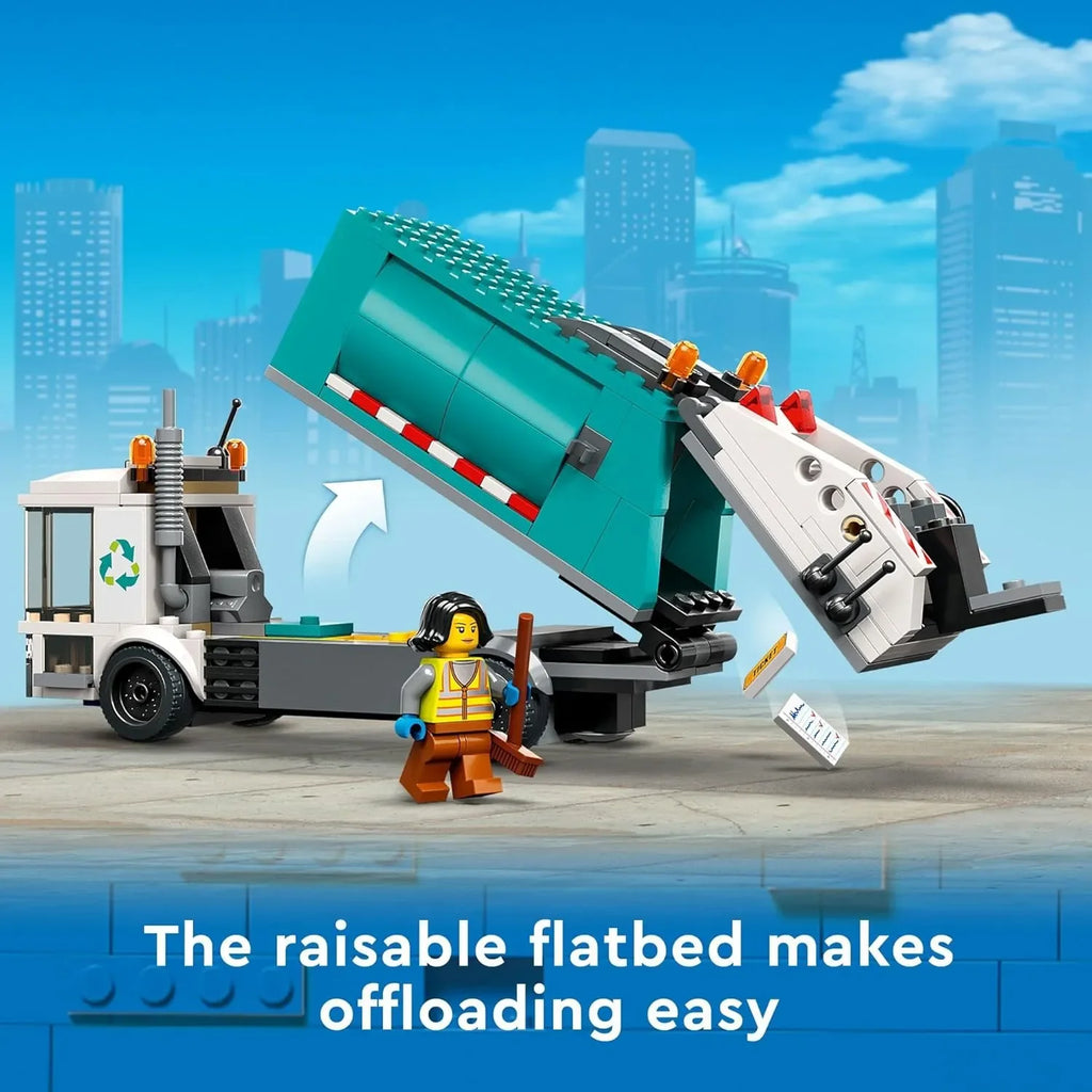 LEGO City Recycling Truck 60386 Building Toy Set | 261 Pieces | Environmental Learning Toy with Minifigures, Functional Recycling Center & Truck | STEM Building Blocks for Kids Age 5+ - Naivri