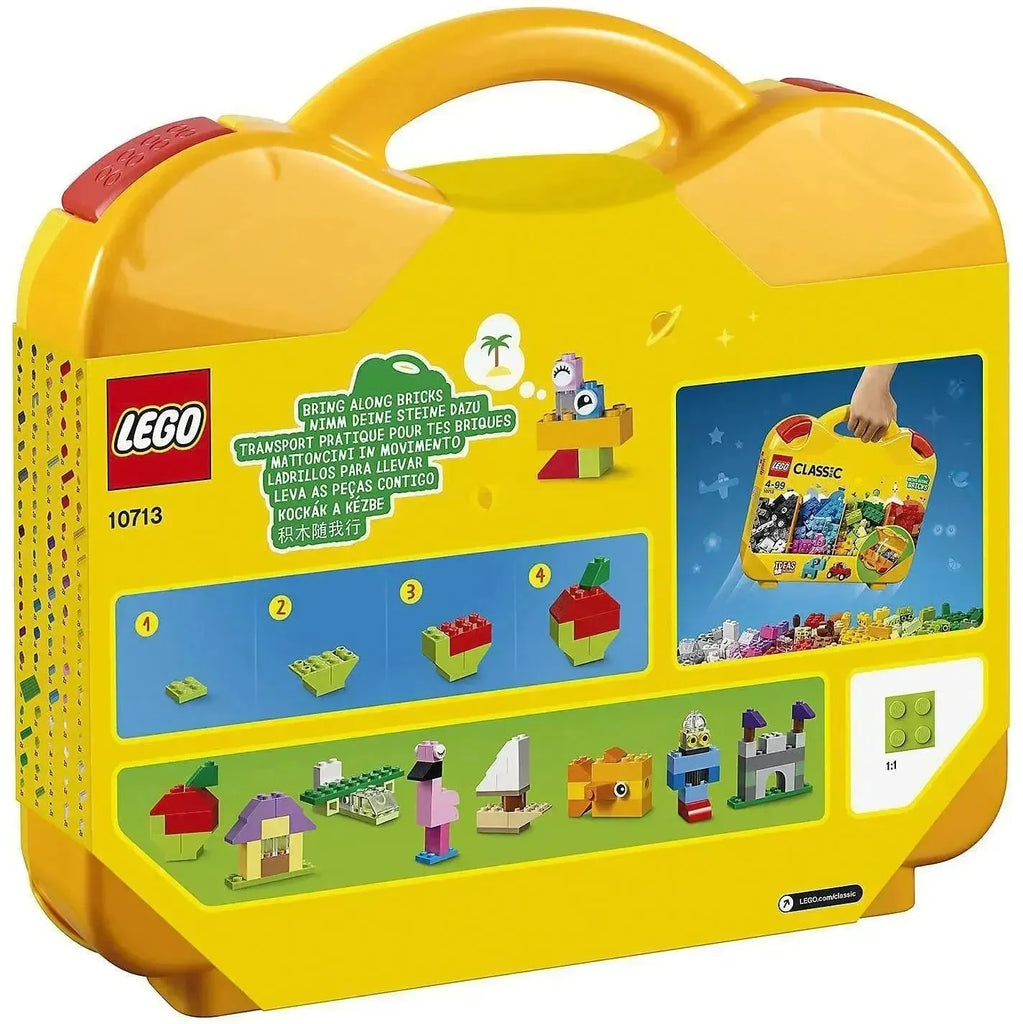 LEGO Classic 10713 Creative Suitcase – Building Brick Set for Kids with Storage Case (213 Pieces) - Naivri