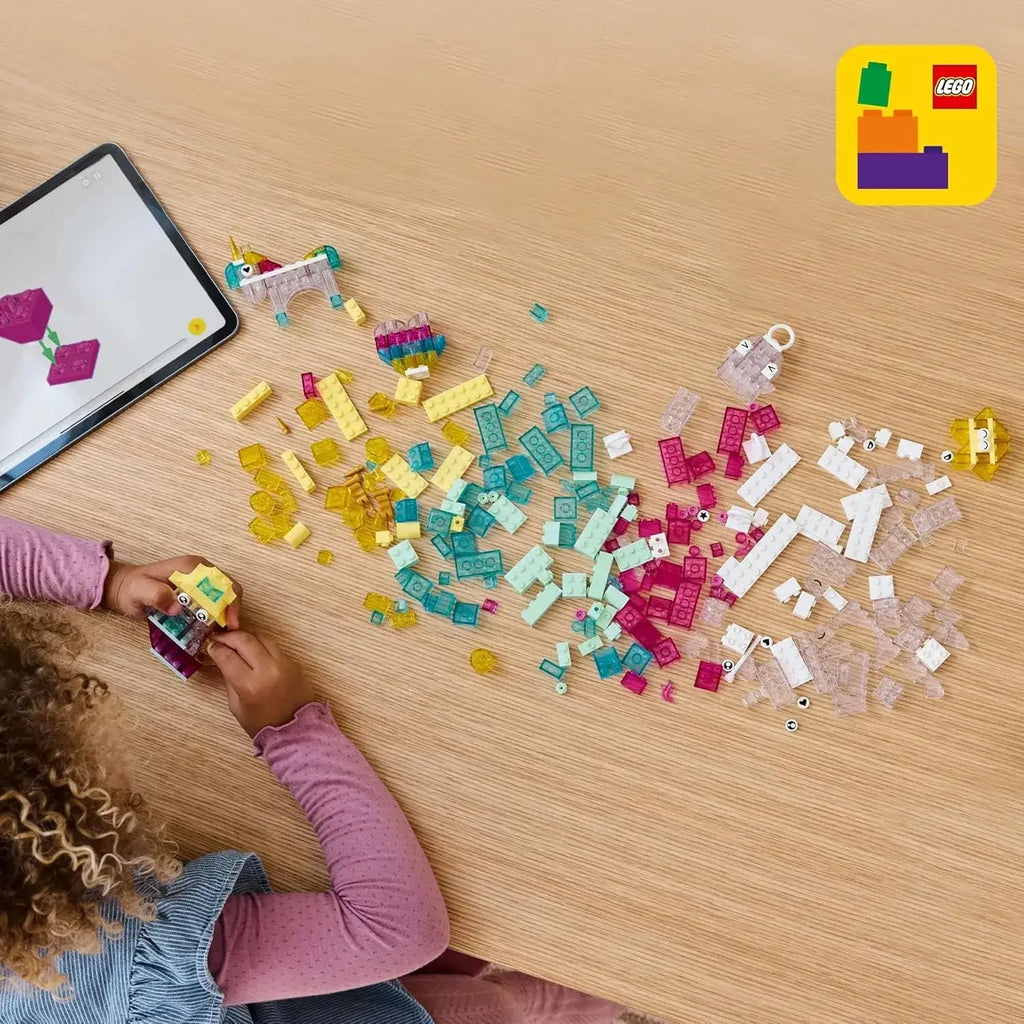 LEGO Classic Magical Transparent Box 11040 – Colorful Building Bricks Set for Kids 5+ - Naivri