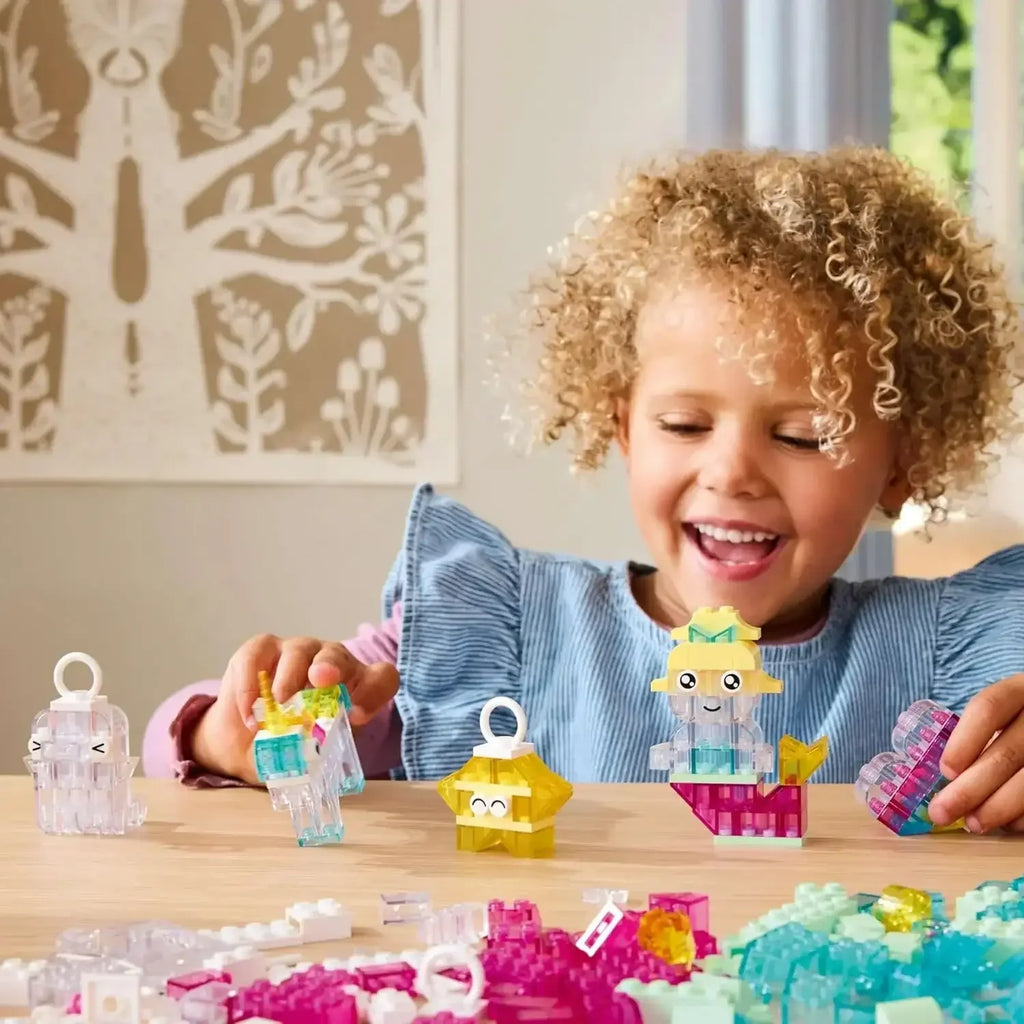 LEGO Classic Magical Transparent Box 11040 – Colorful Building Bricks Set for Kids 5+ - Naivri