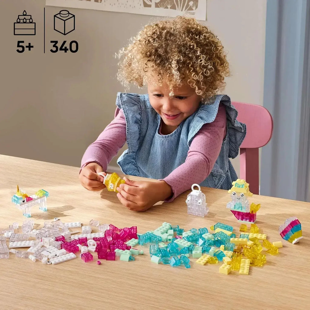 LEGO Classic Magical Transparent Box 11040 – Colorful Building Bricks Set for Kids 5+ - Naivri
