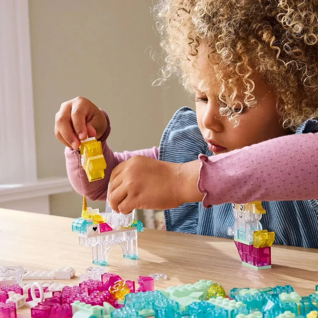 LEGO Classic Magical Transparent Box 11040 – Colorful Building Bricks Set for Kids 5+ - Naivri