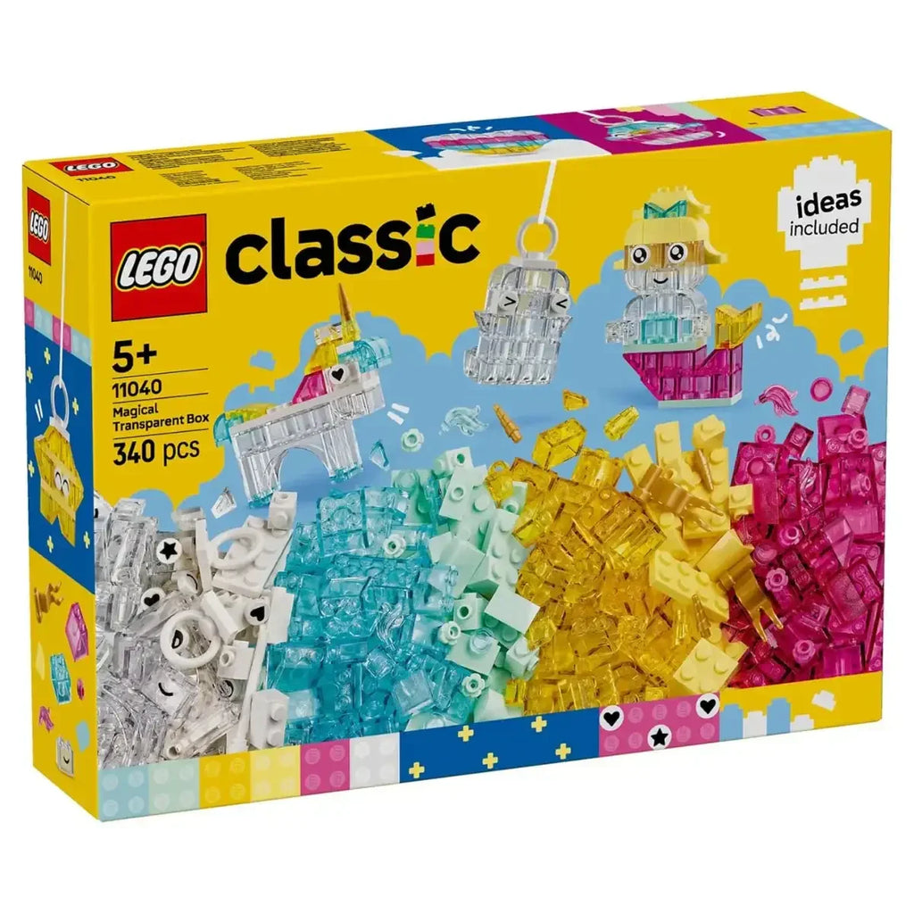LEGO Classic Magical Transparent Box 11040 – Colorful Building Bricks Set for Kids 5+ - Naivri