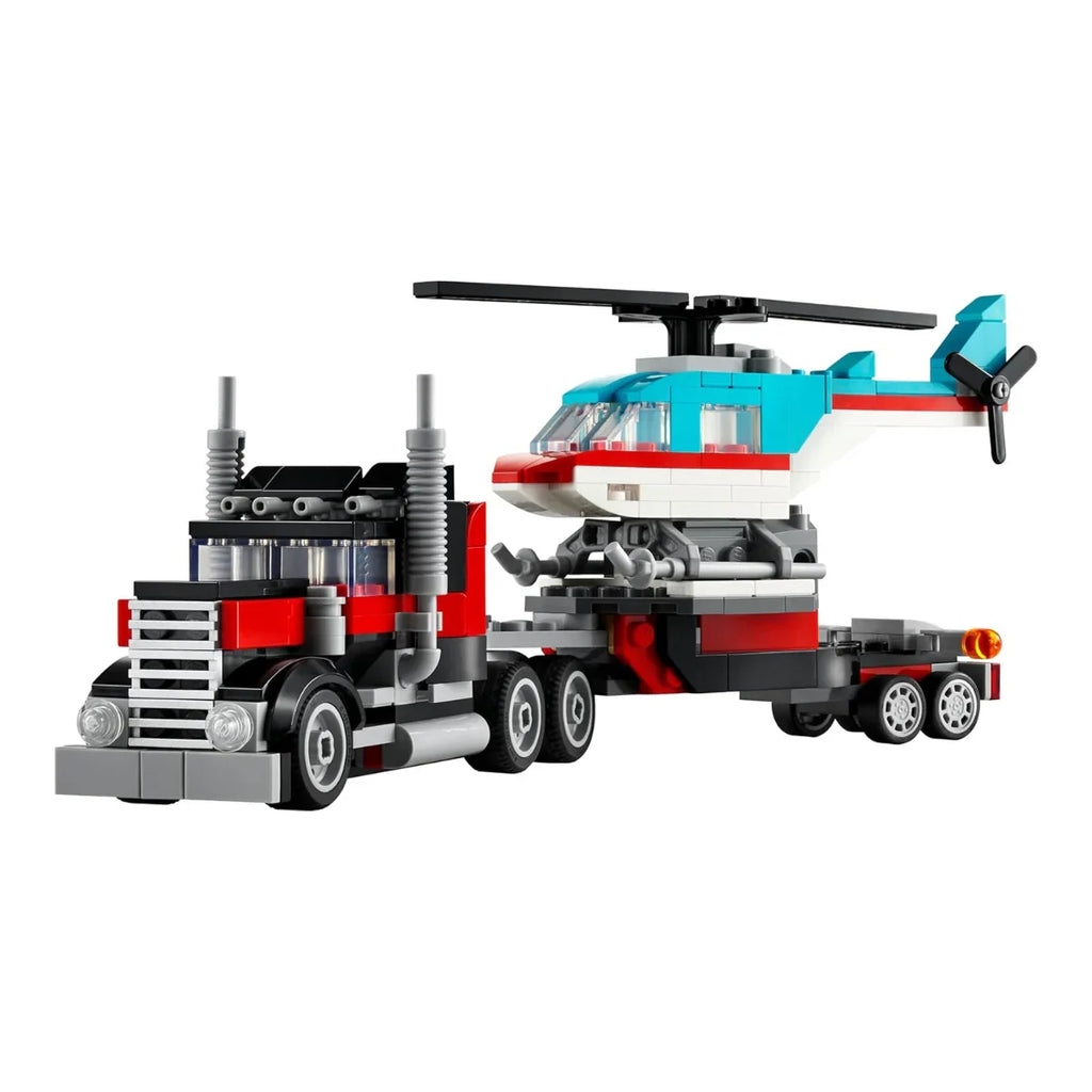 LEGO Creator 3-in-1 Flatbed Truck and Helicopter Building Toy for Kids - Naivri