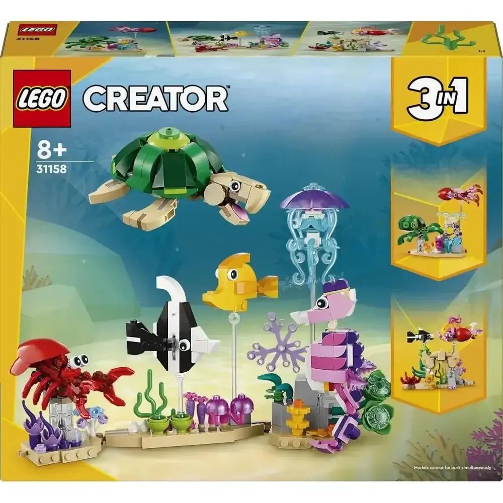 LEGO Creator 31158 Sea Animals – 3-in-1 Underwater Building Toy for Kids (421 Pieces) - Naivri