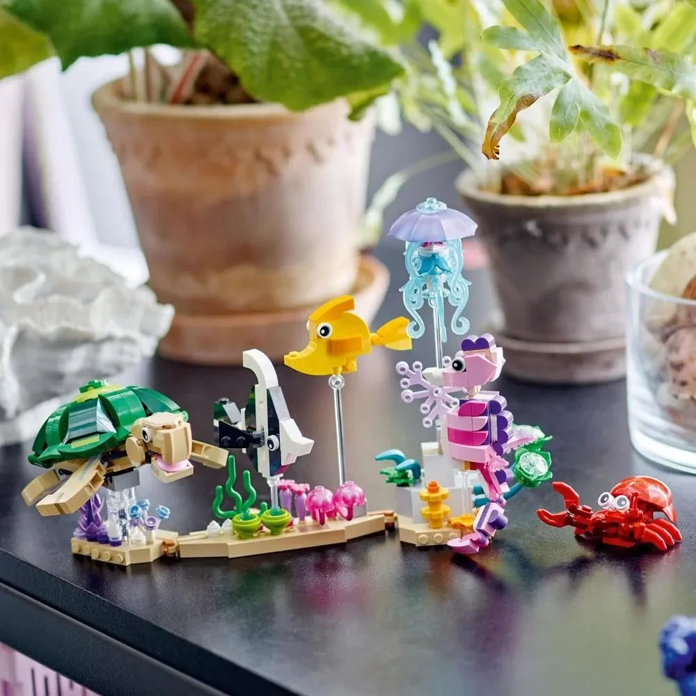 LEGO Creator 31158 Sea Animals – 3-in-1 Underwater Building Toy for Kids (421 Pieces) - Naivri