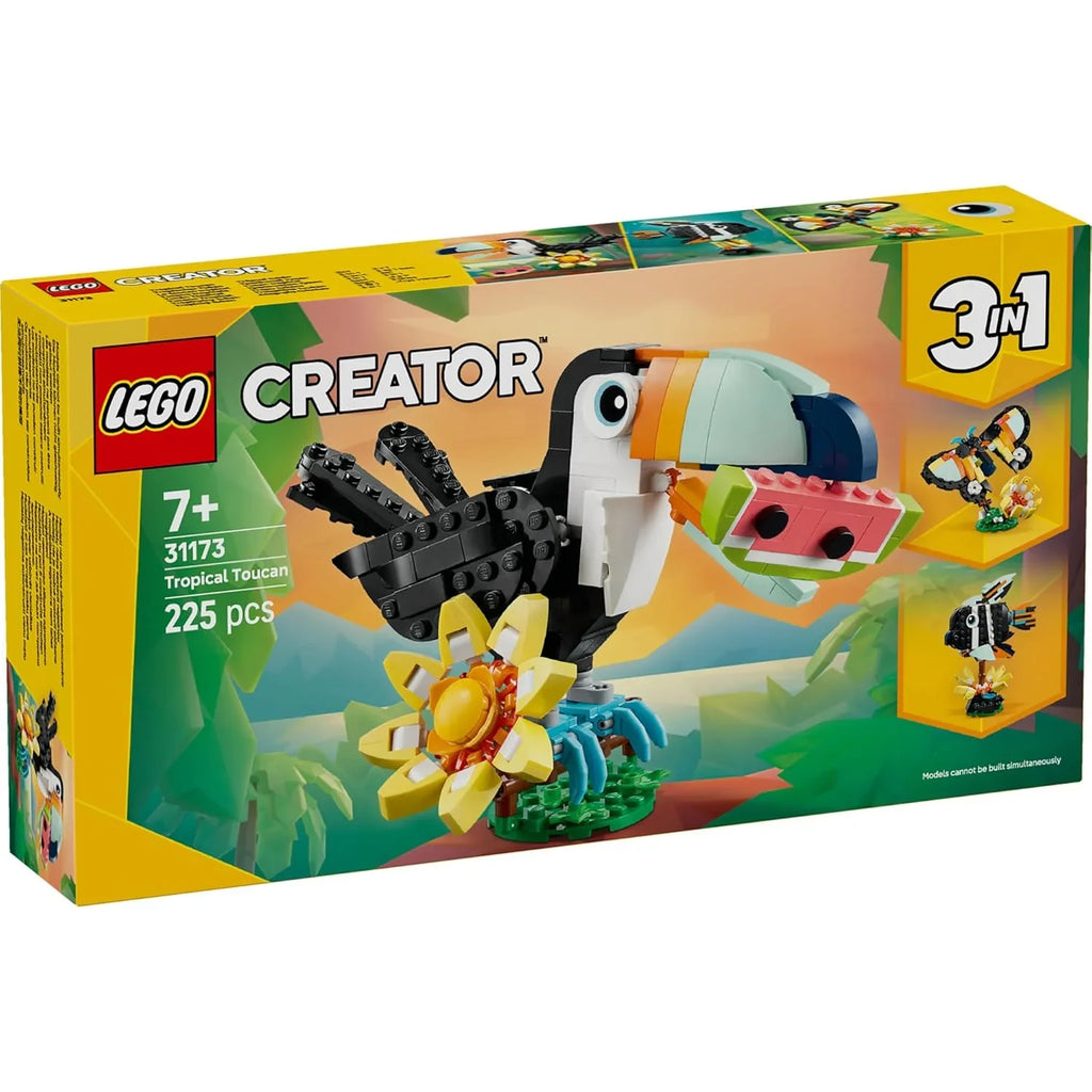 LEGO Creator 31173 Tropical Toucan 3-in-1 Animal Playset – Creative Building Kit for Kids 7+ - Naivri