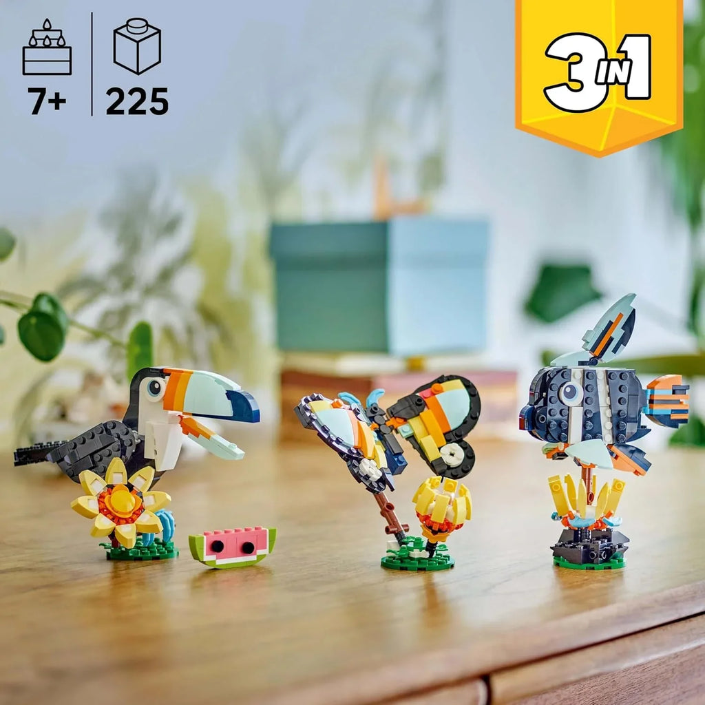 LEGO Creator 31173 Tropical Toucan 3-in-1 Animal Playset – Creative Building Kit for Kids 7+ - Naivri