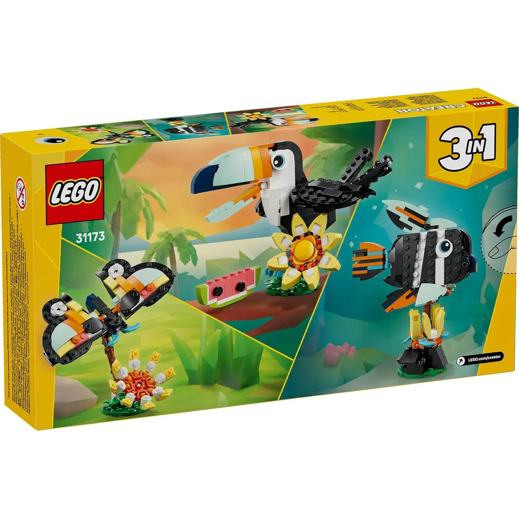 LEGO Creator 31173 Tropical Toucan 3-in-1 Animal Playset – Creative Building Kit for Kids 7+ - Naivri
