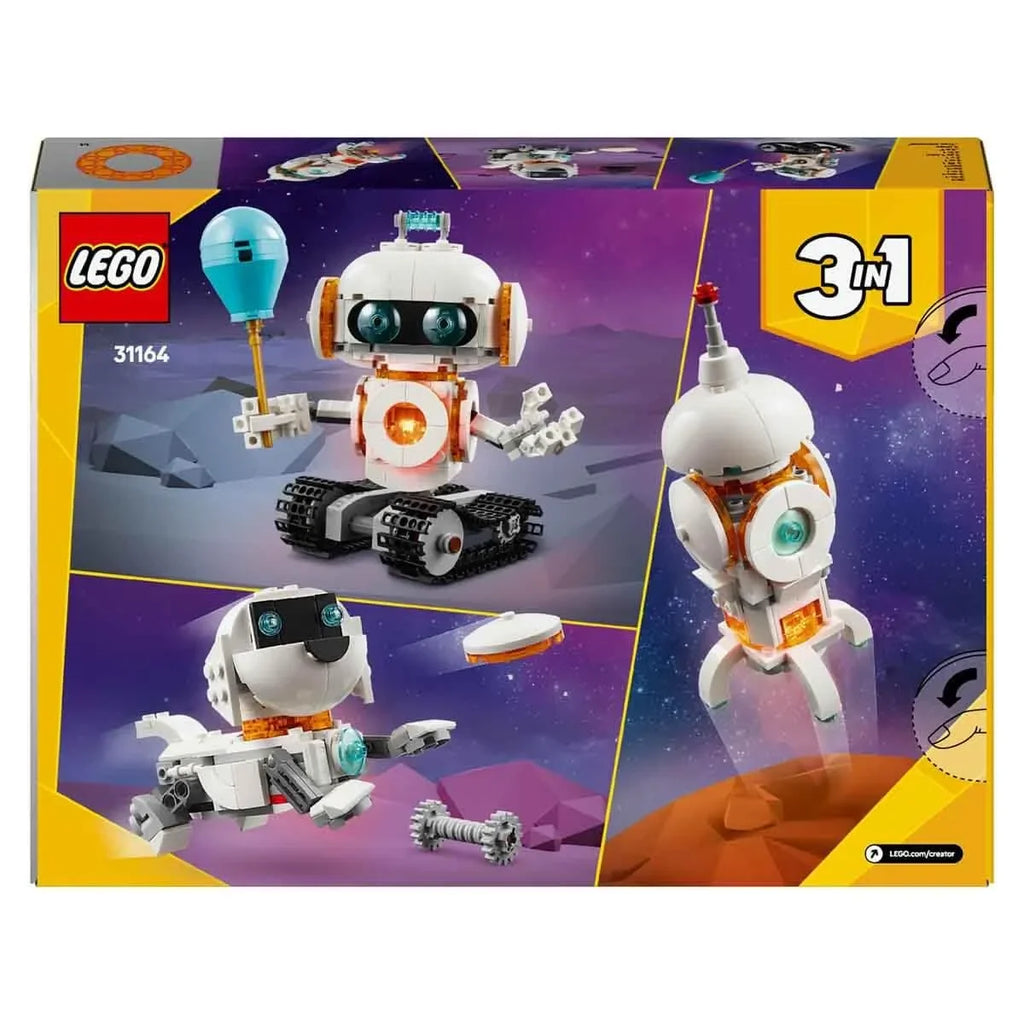 LEGO Creator 3in1 Space Robot Toy Science Playset 31164 – Build Robot, Rocket & Dog | STEM-Inspired Building Kit for Kids 8+ | Battery-Powered Light Brick | Gift for Boys & Girls - Naivri