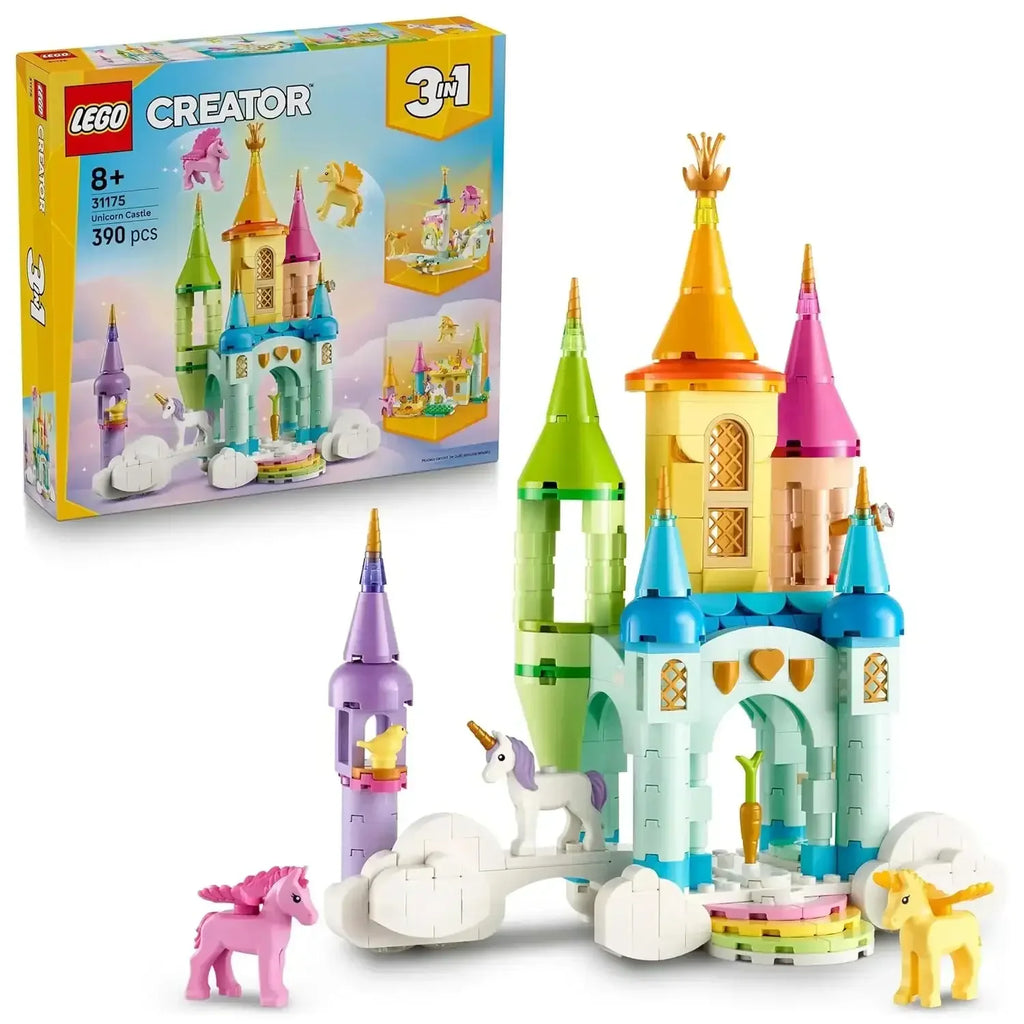 LEGO Creator Unicorn Fantasy 3-in-1 Castle Playset – Magical Building Kit for Kids 8+ - Naivri