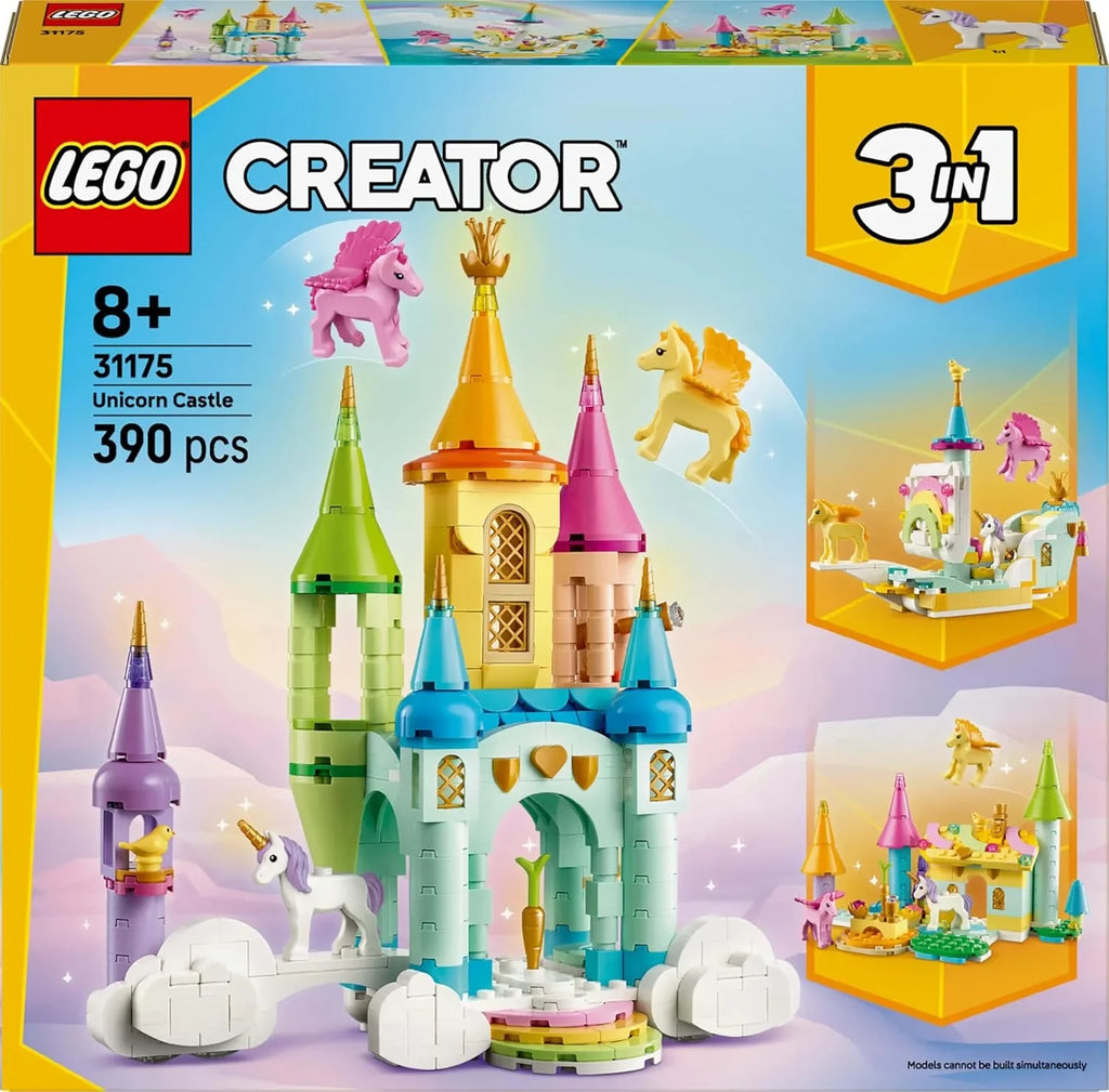 LEGO Creator Unicorn Fantasy 3-in-1 Castle Playset – Magical Building Kit for Kids 8+ - Naivri