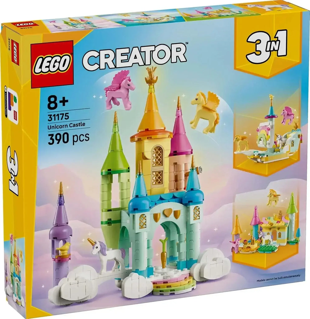 LEGO Creator Unicorn Fantasy 3-in-1 Castle Playset – Magical Building Kit for Kids 8+ - Naivri