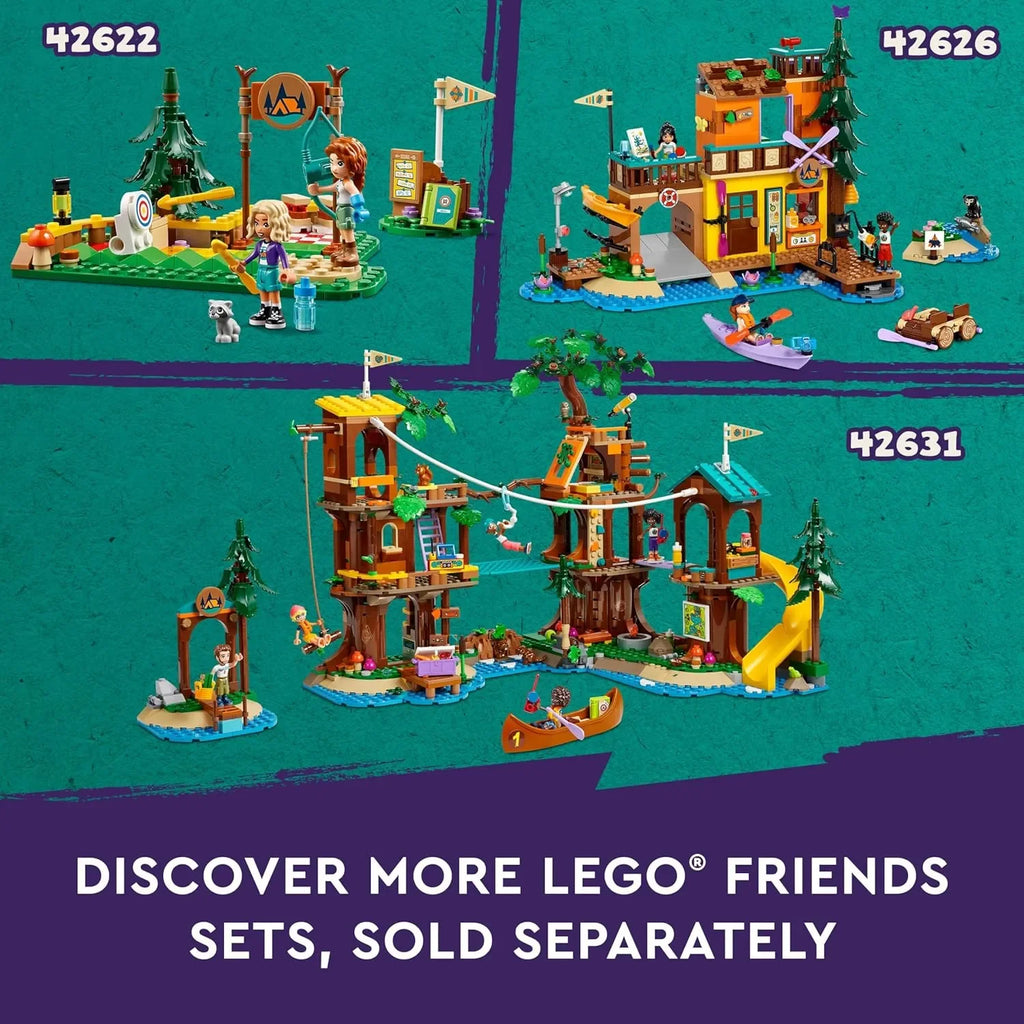LEGO Friends 42624 Adventure Camp Cozy Cabins Set – Fun Camping Toy for Kids - Naivri