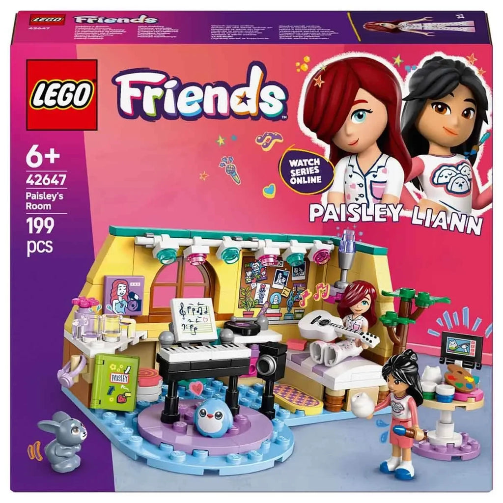 LEGO Friends 42647 Paisley's Room – Creative Bedroom Playset for Kids 6+, with Minidolls, Bunny Pet, Art & Music Accessories, Hidden Diary, Gift for Girls & Boys Who Love Imaginative Storytelling - Naivri
