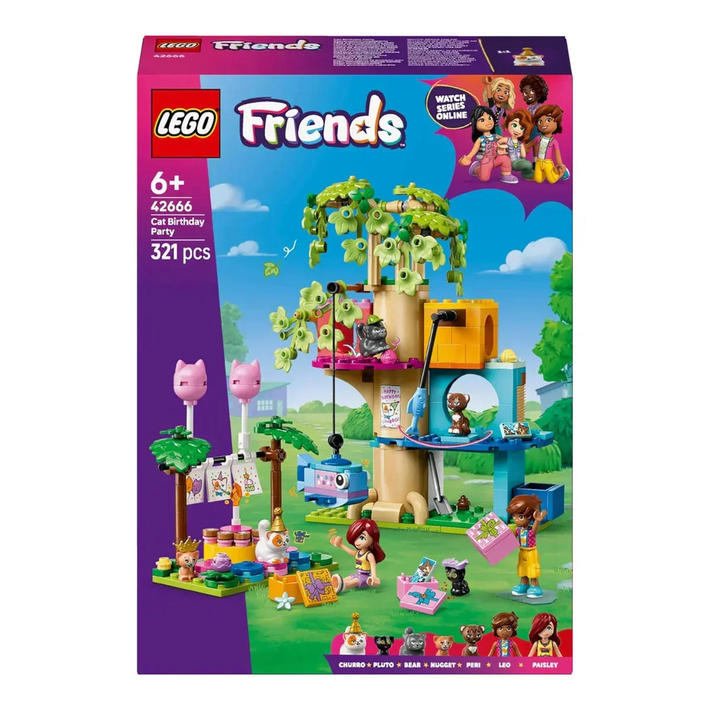 Lego Friends Cat Birthday Party & Tree House 42666 | Creative Cat-Lover’s Gift Set - Naivri