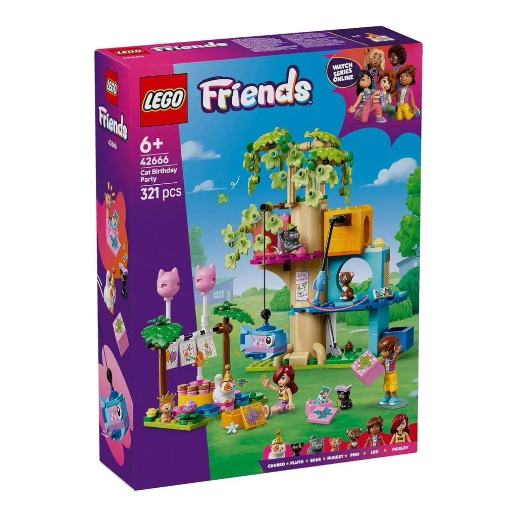 Lego Friends Cat Birthday Party & Tree House 42666 | Creative Cat-Lover’s Gift Set - Naivri