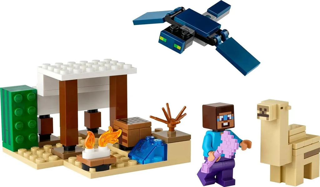 LEGO Minecraft 21251 Steve’s Desert Expedition – Creative Desert Biome Building Set for Kids Aged 6+, 75-Piece Construction Toy with Phantom, Baby Camel, Campfire & Shelter – Build & Play Minecraft Gift Set - Naivri