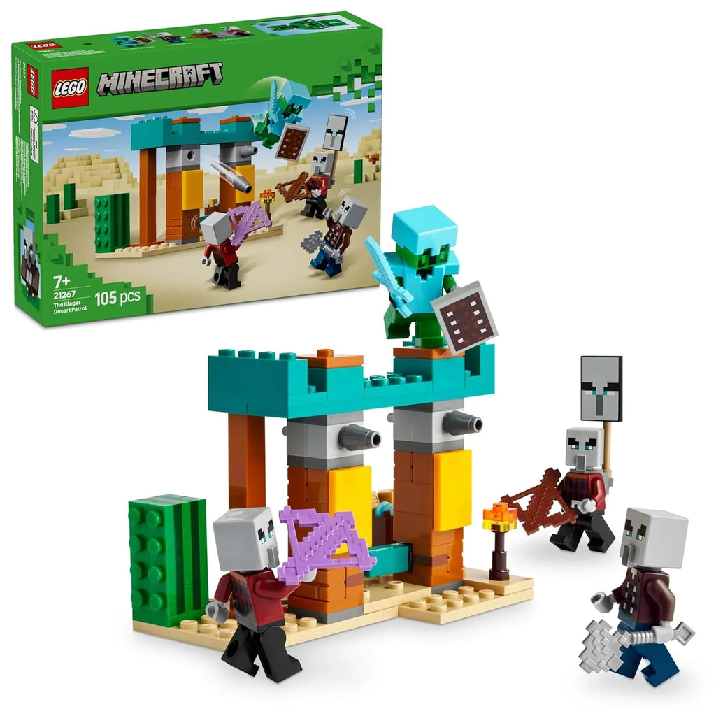 LEGO Minecraft 21267 Illager Desert Patrol – Action Adventure Building Set for Kids 7+ - Naivri
