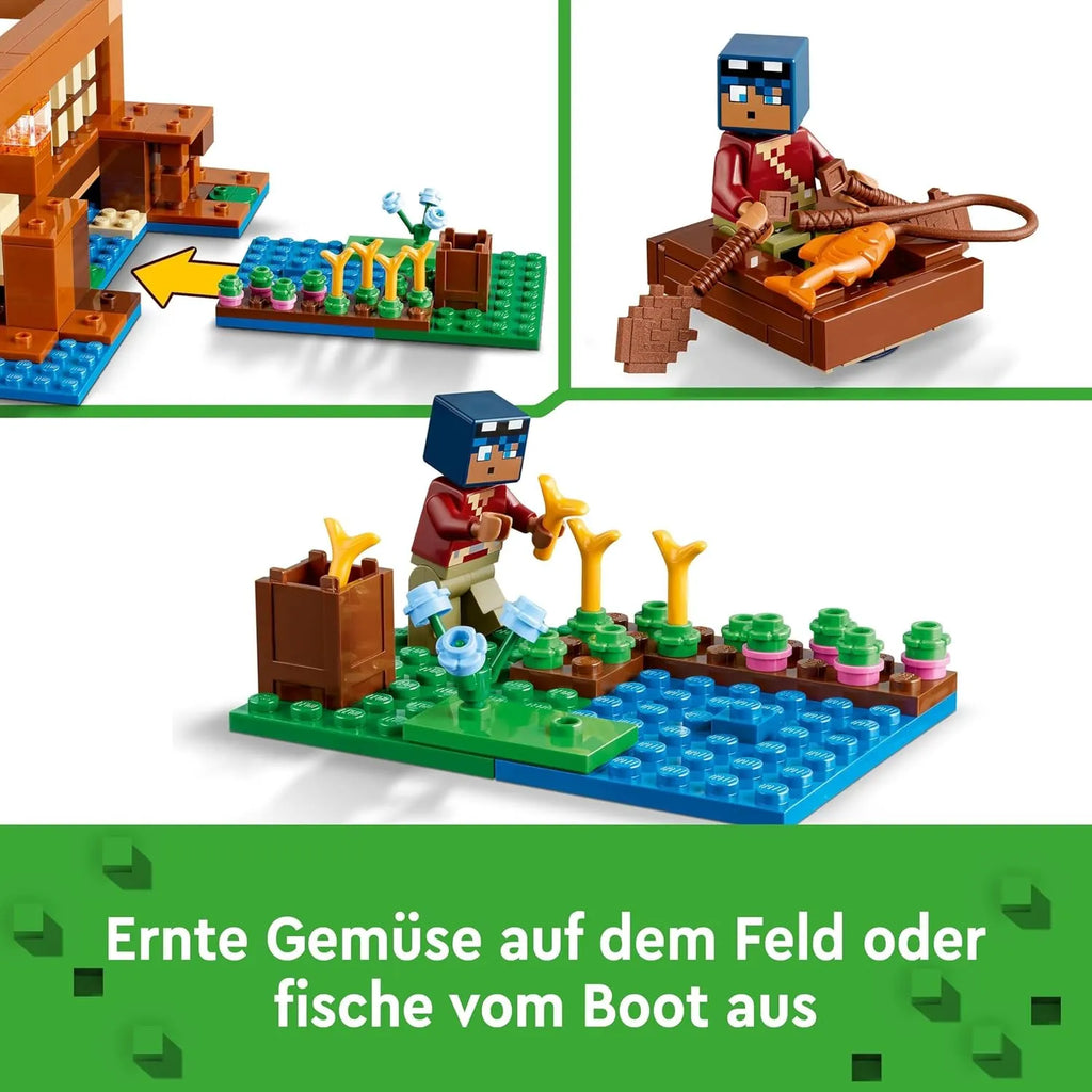 LEGO Minecraft The Frog House 21256 Building Toy Set | Gamer-Themed LEGO Set for Kids Age 8+ with Minecraft Characters & Animal Figures | Creative Play Construction Kit - Naivri