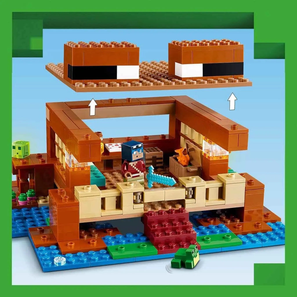 LEGO Minecraft The Frog House 21256 Building Toy Set | Gamer-Themed LEGO Set for Kids Age 8+ with Minecraft Characters & Animal Figures | Creative Play Construction Kit - Naivri