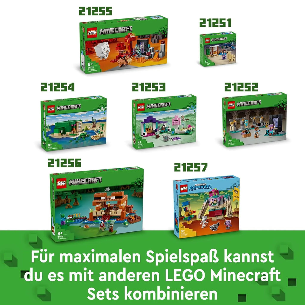LEGO Minecraft The Frog House 21256 Building Toy Set | Gamer-Themed LEGO Set for Kids Age 8+ with Minecraft Characters & Animal Figures | Creative Play Construction Kit - Naivri