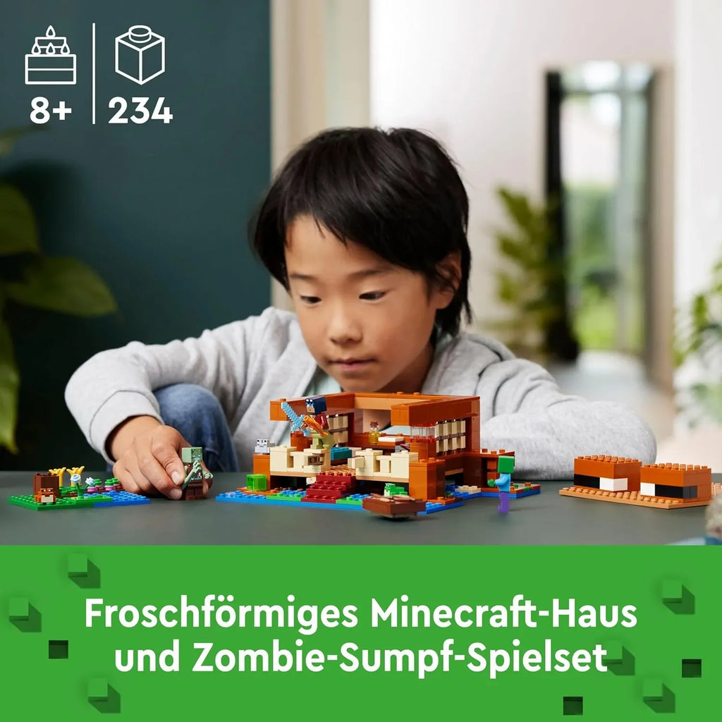 LEGO Minecraft The Frog House 21256 Building Toy Set | Gamer-Themed LEGO Set for Kids Age 8+ with Minecraft Characters & Animal Figures | Creative Play Construction Kit - Naivri