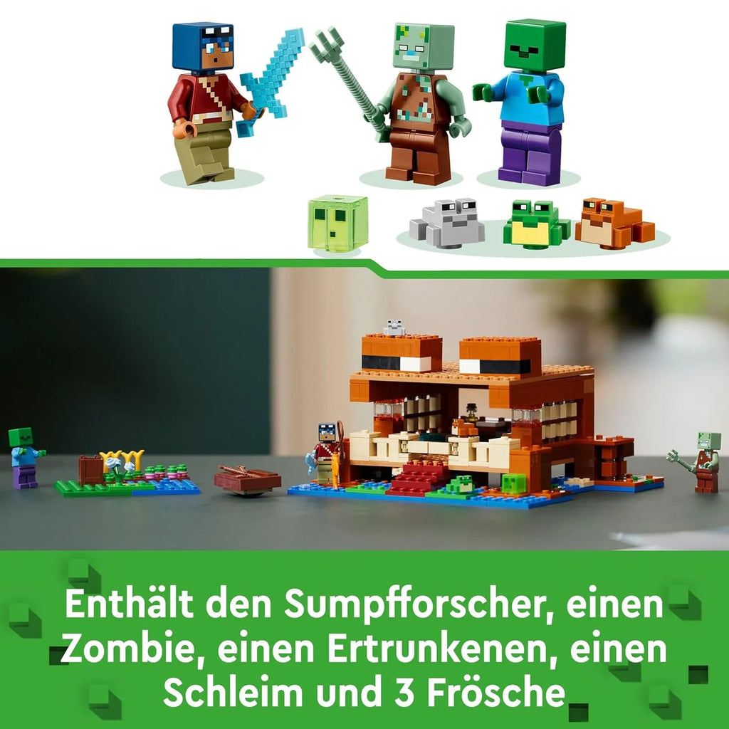 LEGO Minecraft The Frog House 21256 Building Toy Set | Gamer-Themed LEGO Set for Kids Age 8+ with Minecraft Characters & Animal Figures | Creative Play Construction Kit - Naivri