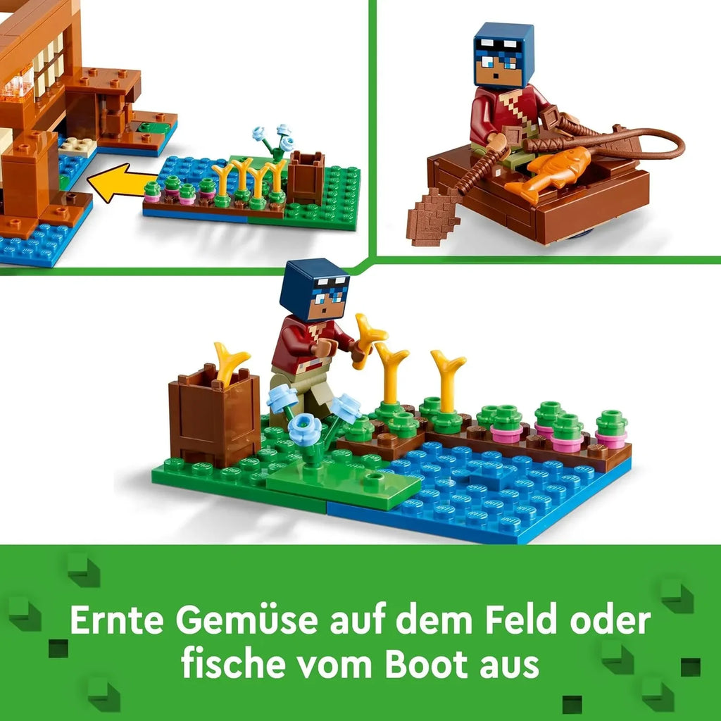 LEGO Minecraft The Frog House 21256 Building Toy Set | Gamer-Themed LEGO Set for Kids Age 8+ with Minecraft Characters & Animal Figures | Creative Play Construction Kit - Naivri
