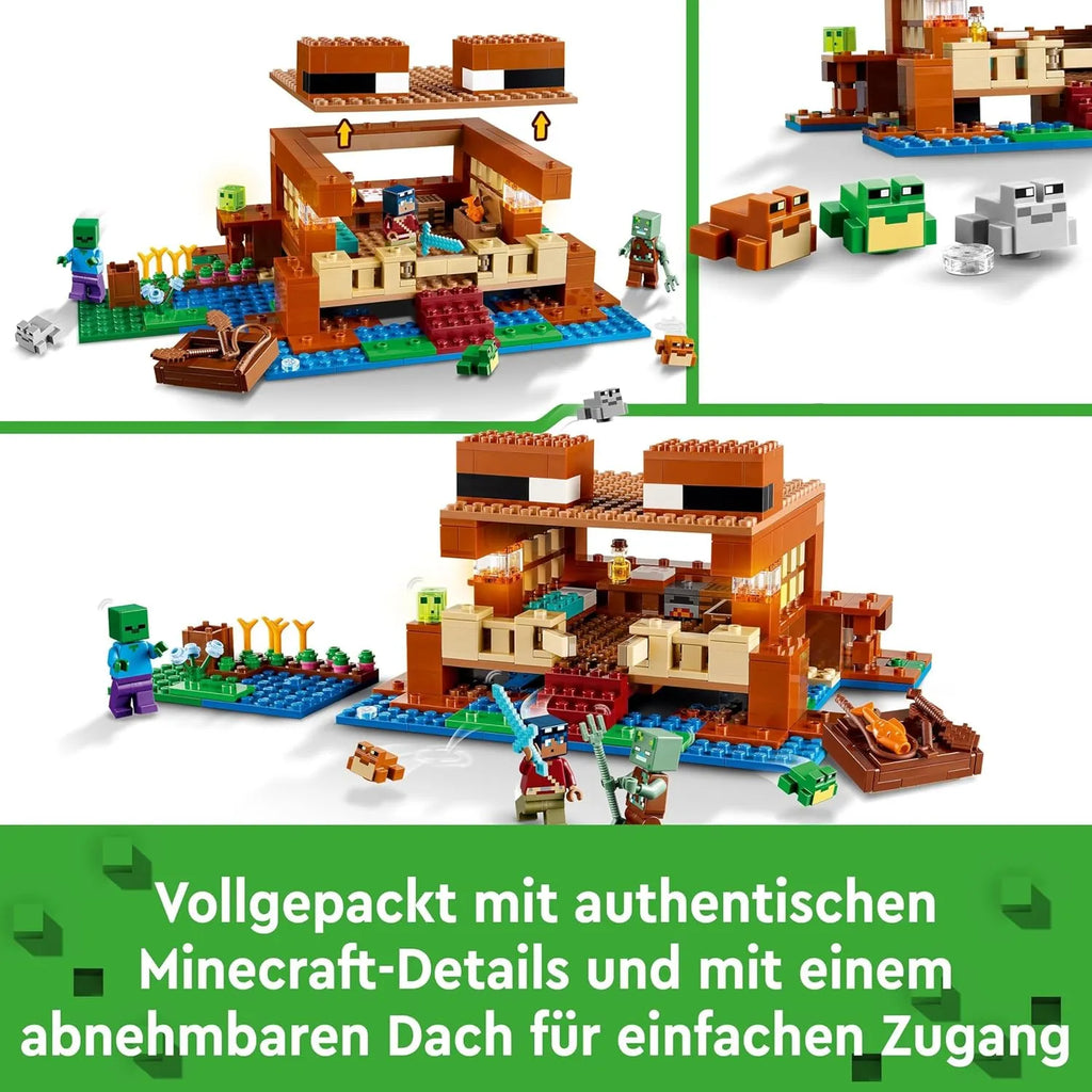 LEGO Minecraft The Frog House 21256 Building Toy Set | Gamer-Themed LEGO Set for Kids Age 8+ with Minecraft Characters & Animal Figures | Creative Play Construction Kit - Naivri