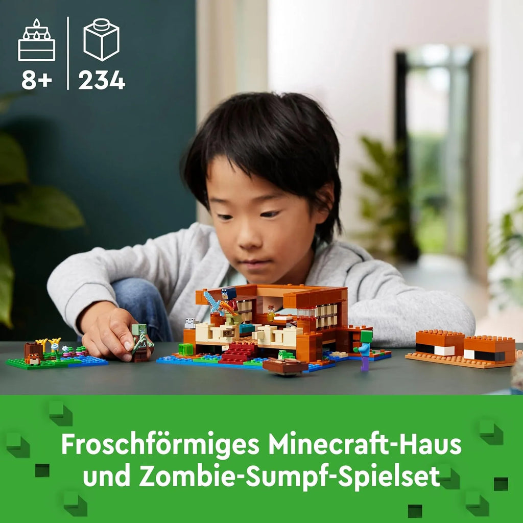 LEGO Minecraft The Frog House 21256 Building Toy Set | Gamer-Themed LEGO Set for Kids Age 8+ with Minecraft Characters & Animal Figures | Creative Play Construction Kit - Naivri