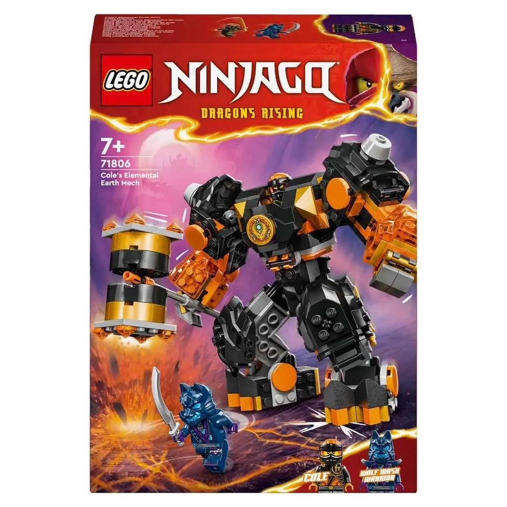 LEGO NINJAGO 71806 Cole’s Elemental Earth Mech – Action Figure Toy for Kids - Naivri