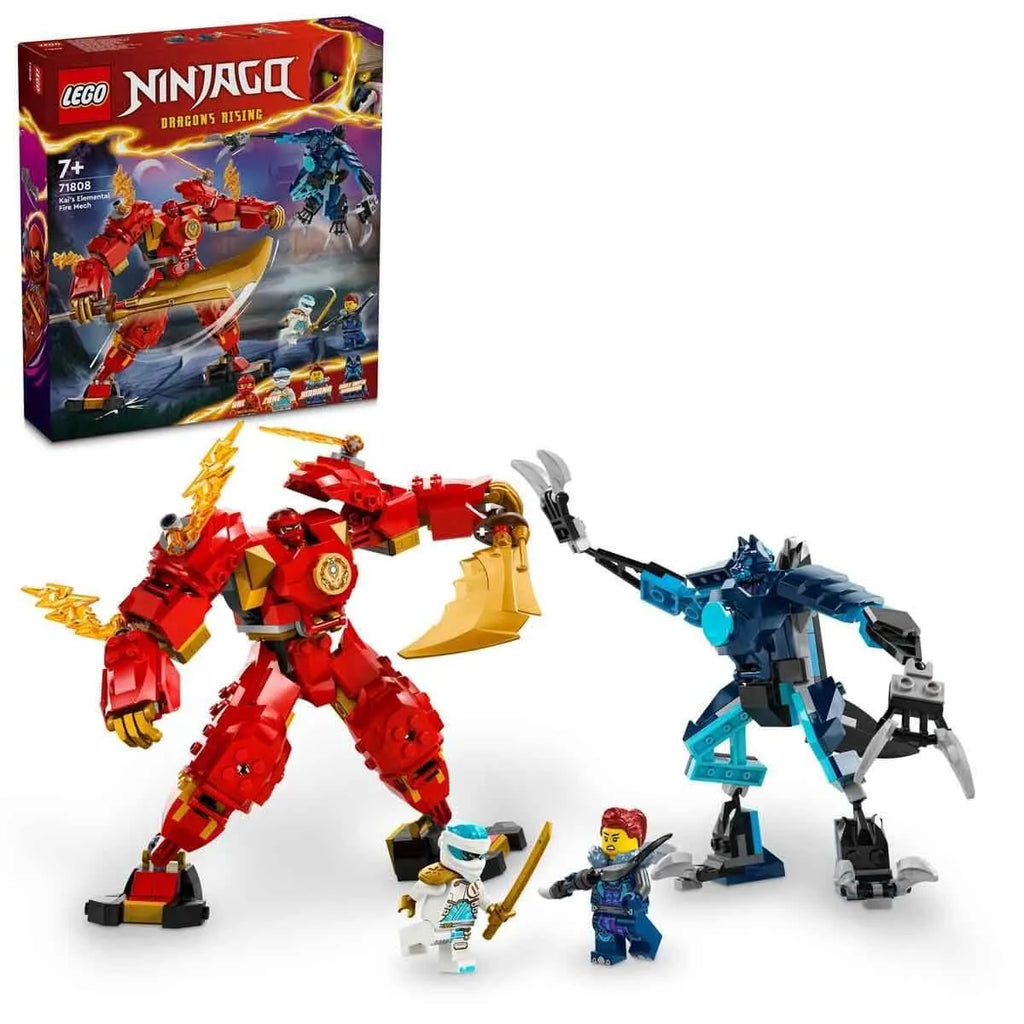 LEGO Ninjago 71808 Elemental Fire Mech Battle Suit – Customizable Ninja Build for Ages 7+ - Naivri