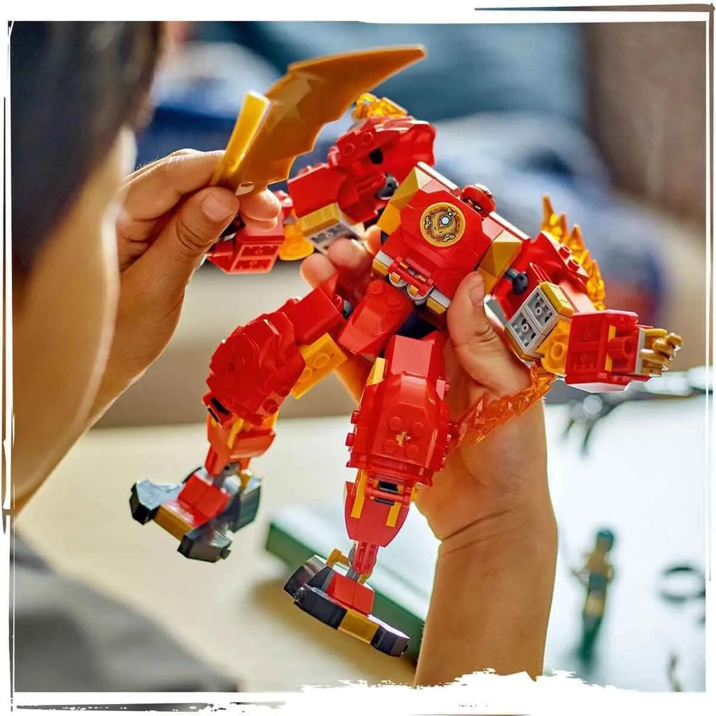 LEGO Ninjago 71808 Elemental Fire Mech Battle Suit – Customizable Ninja Build for Ages 7+ - Naivri