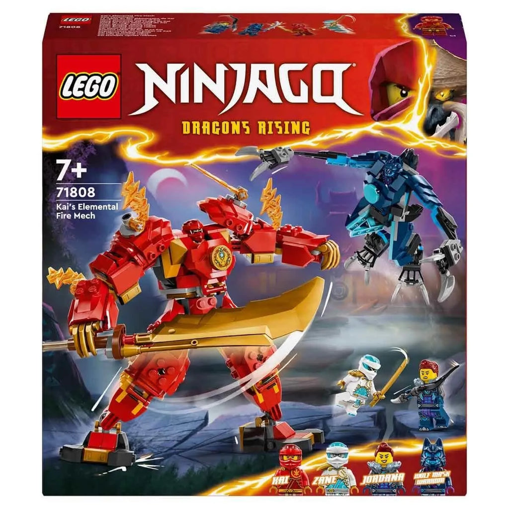 LEGO Ninjago 71808 Elemental Fire Mech Battle Suit – Customizable Ninja Build for Ages 7+ - Naivri