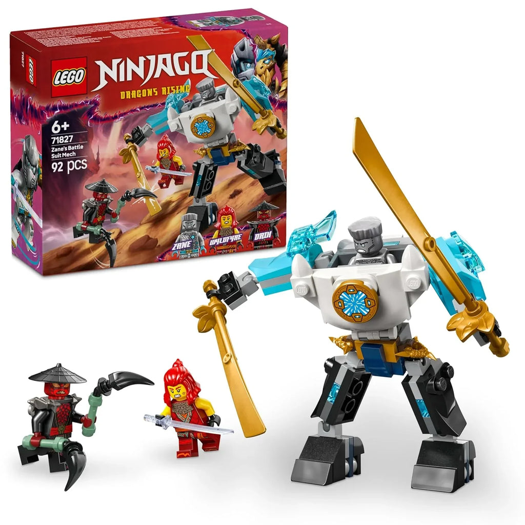 LEGO Ninjago 71827 Zane’s Battle Suit Mech Set – Rotating Action Mech & Ninja Figures for Ages 6+ - Naivri