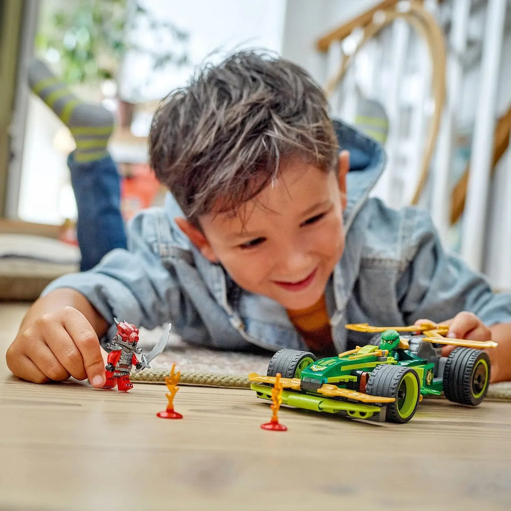 LEGO NINJAGO 71828 – Lloyd’s Pull-Back Race Car | Action-Packed Pull-Back Vehicle Toy for Kids Aged 7+ | With Lloyd & Dragon Warrior Minifigures | TV-Inspired Build & Play Set | Racing Toy for Boys & Girls - Naivri
