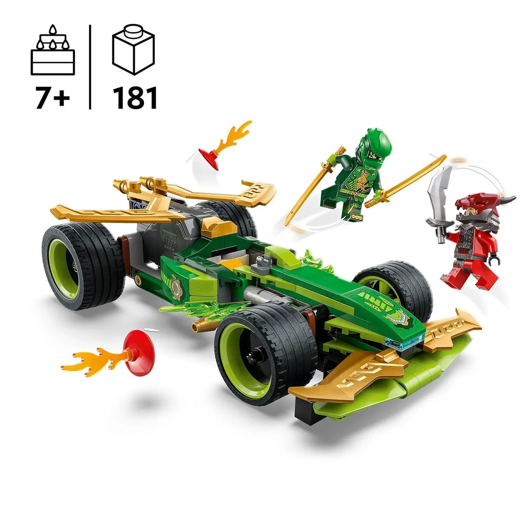 LEGO NINJAGO 71828 – Lloyd’s Pull-Back Race Car | Action-Packed Pull-Back Vehicle Toy for Kids Aged 7+ | With Lloyd & Dragon Warrior Minifigures | TV-Inspired Build & Play Set | Racing Toy for Boys & Girls - Naivri
