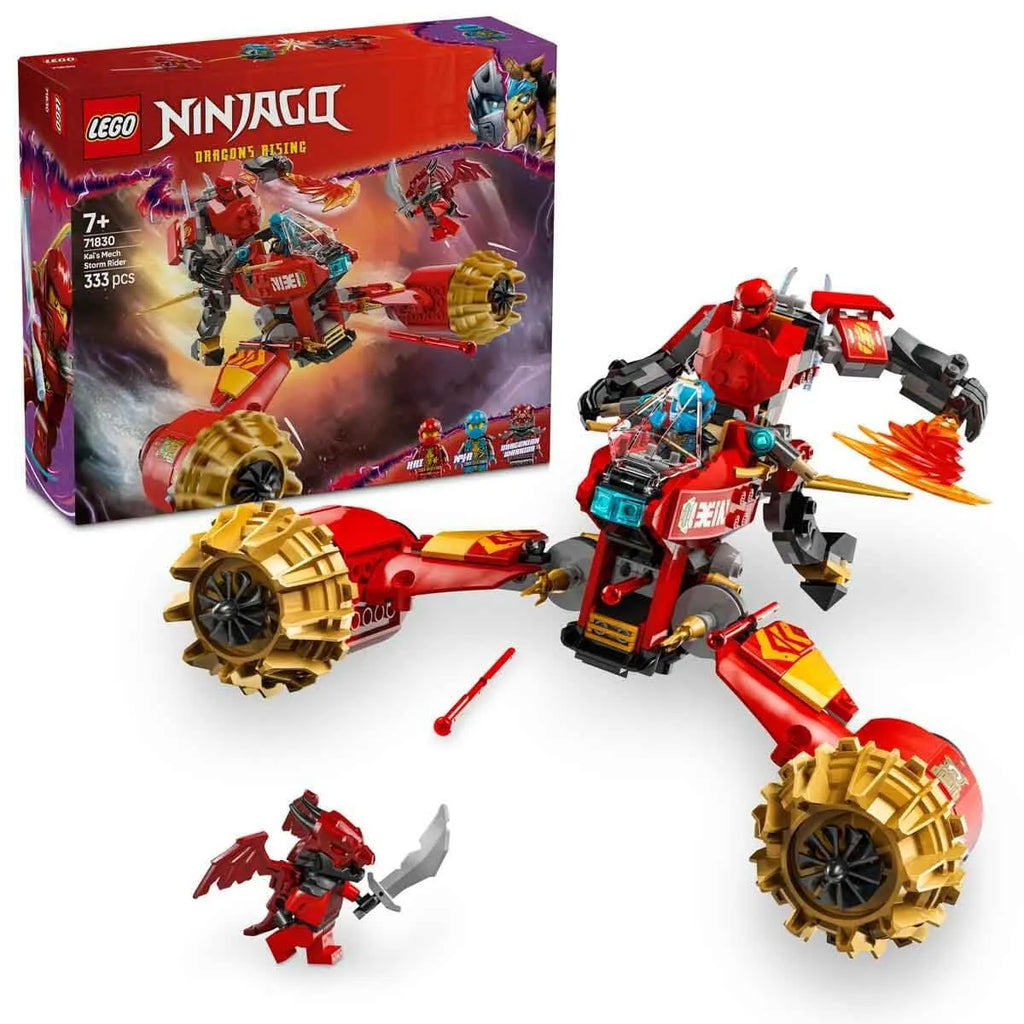 LEGO Ninjago 71830 Kai & Nya Mech Storm Rider Combo – Transforming Ninja Battle Set for Ages 7+ - Naivri