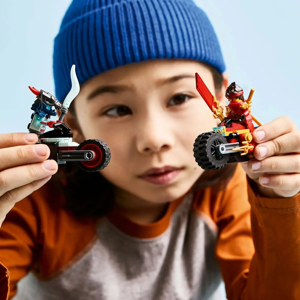 Lego Ninjago Kai’s Motorcycle Speed Race Playset – 2 Ninja Bike Toys for Kids 6+ - Naivri