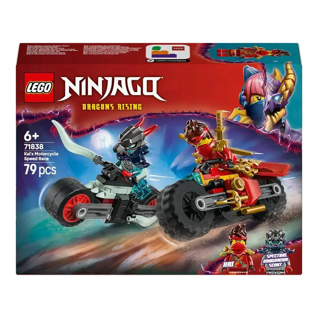 Lego Ninjago Kai’s Motorcycle Speed Race Playset – 2 Ninja Bike Toys for Kids 6+ - Naivri