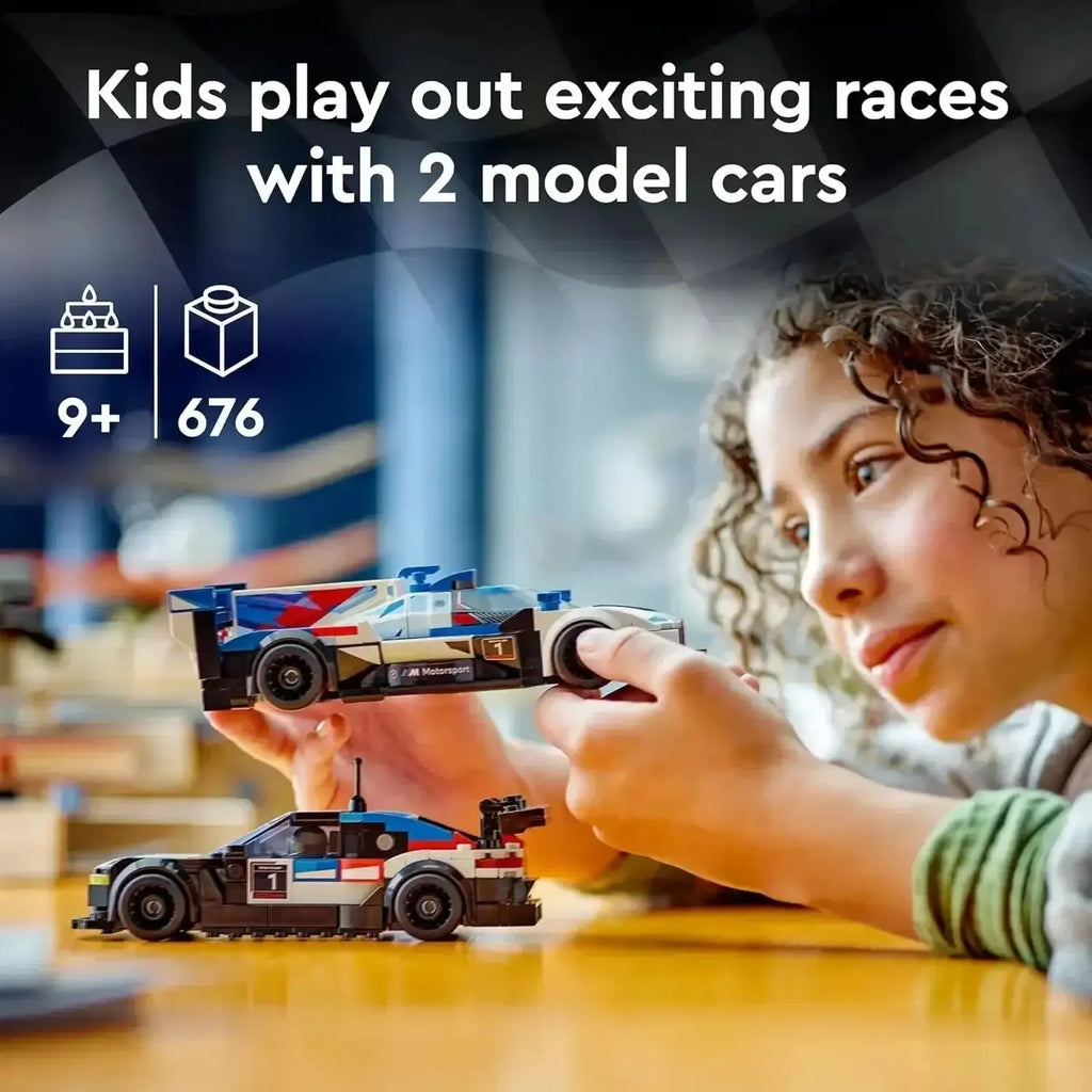 LEGO Speed Champions 76922 BMW M4 GT3 & BMW M Hybrid V8 Race Cars | Premium Building Blocks Toy Set for Kids 9+ & Car Model Collectors - Naivri