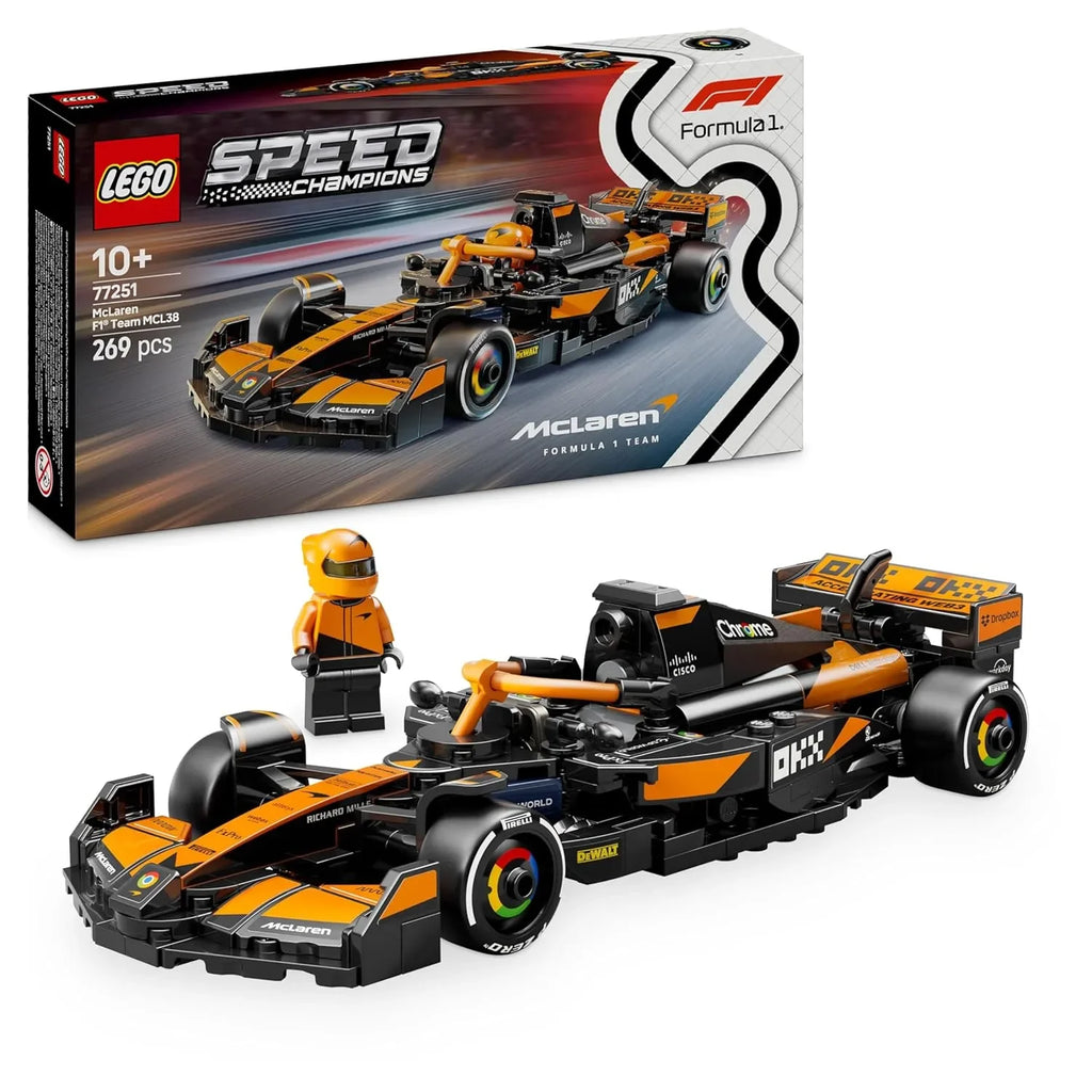 LEGO Speed Champions 77251 McLaren F1® Team MCL38 Race Car Set – 2024 Formula 1 Building Toy for Ages 10+ - Naivri